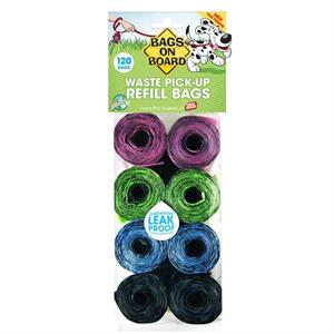 BAGS ON BOARD POO BAGS PATTERNED REFILL ROLLS (PACK OF 120) Image 1