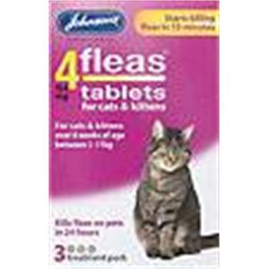 JOHNSONS 4FLEAS TABLETS - CATS & KITTENS (3 tablets) Image 1