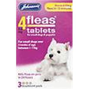 JOHNSONS 4FLEAS TABLETS - DOGS BETWEEN 1 - 11KG (3 tablets) Image 1
