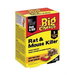THE BIG CHEESE RAT & MOUSE KILLER BAIT PACKS (5 X 40G) Image 1