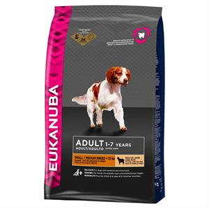 EUKANUBA ADULT 1-7 YEARS SMALL & MEDIUM DOG FOOD (lamb & rice) 12KG Image 1