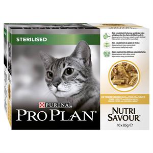 PRO PLAN NUTRI SAVOUR STERILISED CAT POUCH 10*85G (CHICKEN IN GRAVY) Image 1