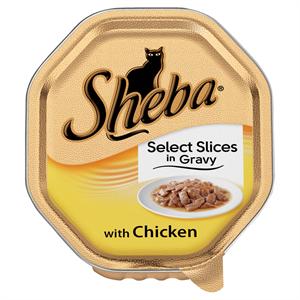 SHEBA ALU TRAY SELECT SLICES in GRAVY with CHICKEN 85G - NEW SIZE Image 1