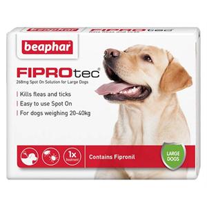 BEAPHAR FIPROtec FLEA TREATMENT FOR LARGE DOGS 1 pipette 20kg - 40kg Image 1