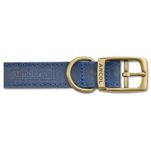 ANCOL 12inch / 30CM TIMBERWOLF LEATHER COLLAR BLUE Image 1