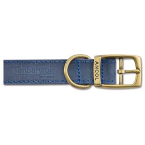 ANCOL 24inch / 60CM TIMBERWOLF LEATHER COLLAR BLUE Image 1