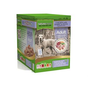 NATURES MENU DOG 8*300G (CHICKEN, RABBIT, DUCK with vegetables & rice) Image 1
