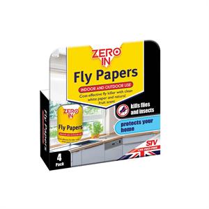 ZERO IN FLY PAPERS 4 PACK Image 1