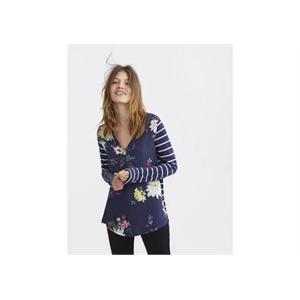 JOULES BEATRICE V NECK JERSEY TOP - FRENCH NAVY FLORAL Image 1