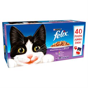 FELIX CAT POUCH MIXED SELECTION IN JELLY 40*100G Image 1