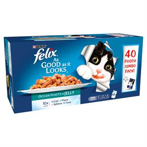 FELIX As Good as it Looks Pouch Ocean Feasts Variety Pack 40 x100G Image 1