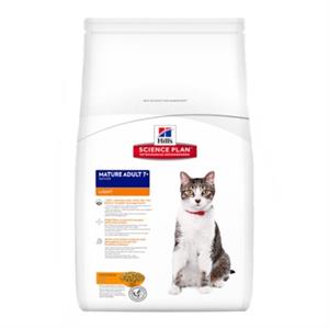 Hills Science Plan Feline Mature Adult 7+ Light with Chicken 5kg Image 1