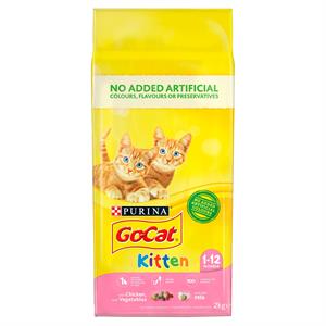 Go Cat KITTEN with Chicken, with Milk and with Vegetables 2kg Image 1