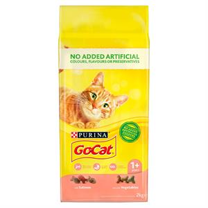Go Cat Adult Cat Food with Salmon and added Vegetables 2kg Image 1
