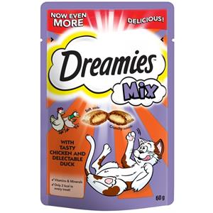 DREAMIES CAT TREATS 60G - TASTY CHICKEN & DELECTABLE DUCK Image 1