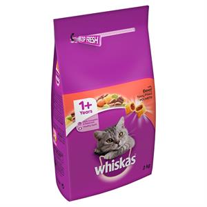 Whiskas 1+ Adult Cat Complete - Beef 2kg Image 1