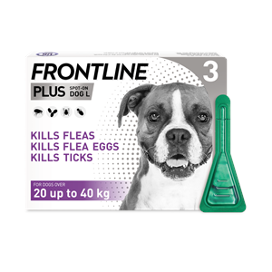 FRONTLINE PLUS SPOT ON FOR LARGE (20-40KG) DOGS 3 PACK Image 1
