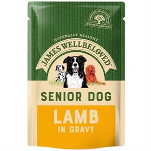 James Wellbeloved Dog Senior Pouch in Gravy Lamb & Rice 10 x 150g Image 1