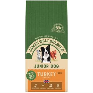 JAMES WELLBELOVED TURKEY & RICE JUNIOR DOG FOOD 15KG Image 1