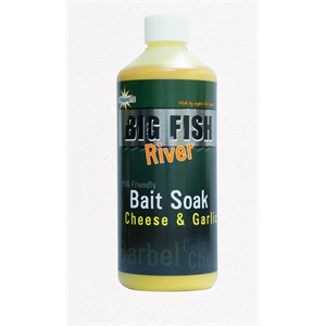 Dynamite Baits Big Fish River Bait Soak500ml Cheese & Garlic Image 1