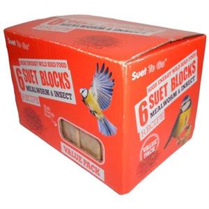 SUET TO GO MEALWORM AND INSECT RECIPE (6X300G BLOCK PACK) - VALUE PACK Image 1