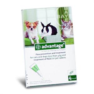 ADVANTAGE 40 SPOT ON FOR CAT/ DOG / RABBITS (LESS THAN 4kg) 4 pipettes Image 1