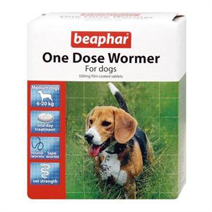 BEAPHAR ONE DOSE WORMER FOR MEDIUM DOGS - 2 TABLETS Image 1