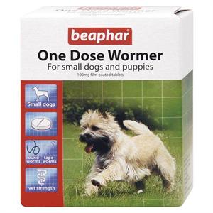 BEAPHAR ONE DOSE WORMER FOR SMALL DOGS - 3 TABLETS Image 1