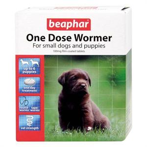 BEAPHAR ONE DOSE WORMER FOR PUPPIES AND SMALL DOGS - 6 TABLETS Image 1