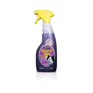 JOHNSON'S CLEAN N SAFE CAT LITTER TRAY - DISINFECTANT 500ML Image 1