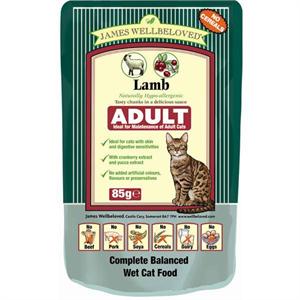 JAMES WELLBELOVED CAT ADULT POUCH 12*85G with LAMB Image 1
