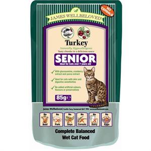 JAMES WELLBLEOVED CAT SENIOR POUCH 12*85G with TURKEY Image 1