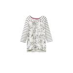 JOULES POLLY WOVEN JERSEY MIX TOP - CREAM WINTERBERRY Thumbnail Image 1