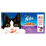 FELIX CAT POUCH MIXED SELECTION IN JELLY 40*100G Thumbnail Image 1