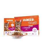 IAMS DELIGHTS with CHICKEN in GRAVY FOR SENIOR CATS 12 x 85g Thumbnail Image 1