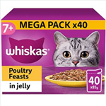 Whiskas 7+ Cat Pouches Poultry Feasts In Jelly Mega 40x85g Pack thumbnail